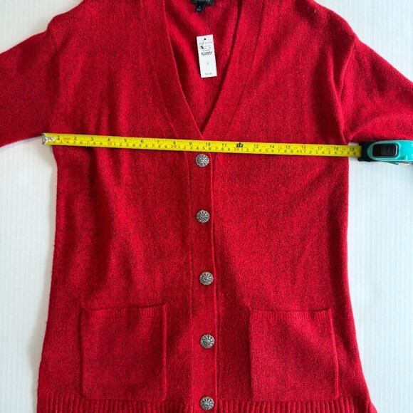 Talbots NWT Jewel Button Cardigan V Neck Red Pockets Size S - Picture 5 of 11